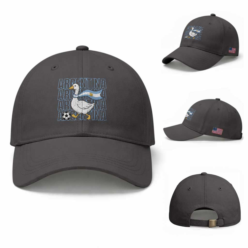 Argentina Soccer Football Baseball Cap Silly Goose Argentinian Flag Fan Supporter TS14 Baseball Cap Universal Fit Dark Gray Print Your Wear