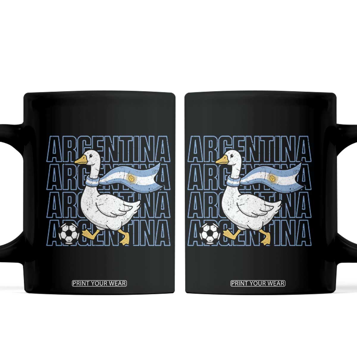 Argentina Soccer Football Coffee Mug Silly Goose Argentinian Flag Fan Supporter TS14 Black Print Your Wear