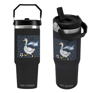 Argentina Soccer Football Flip Straw Tumbler Silly Goose Argentinian Flag Fan Supporter TS14 One Size: 30 oz Black Print Your Wear