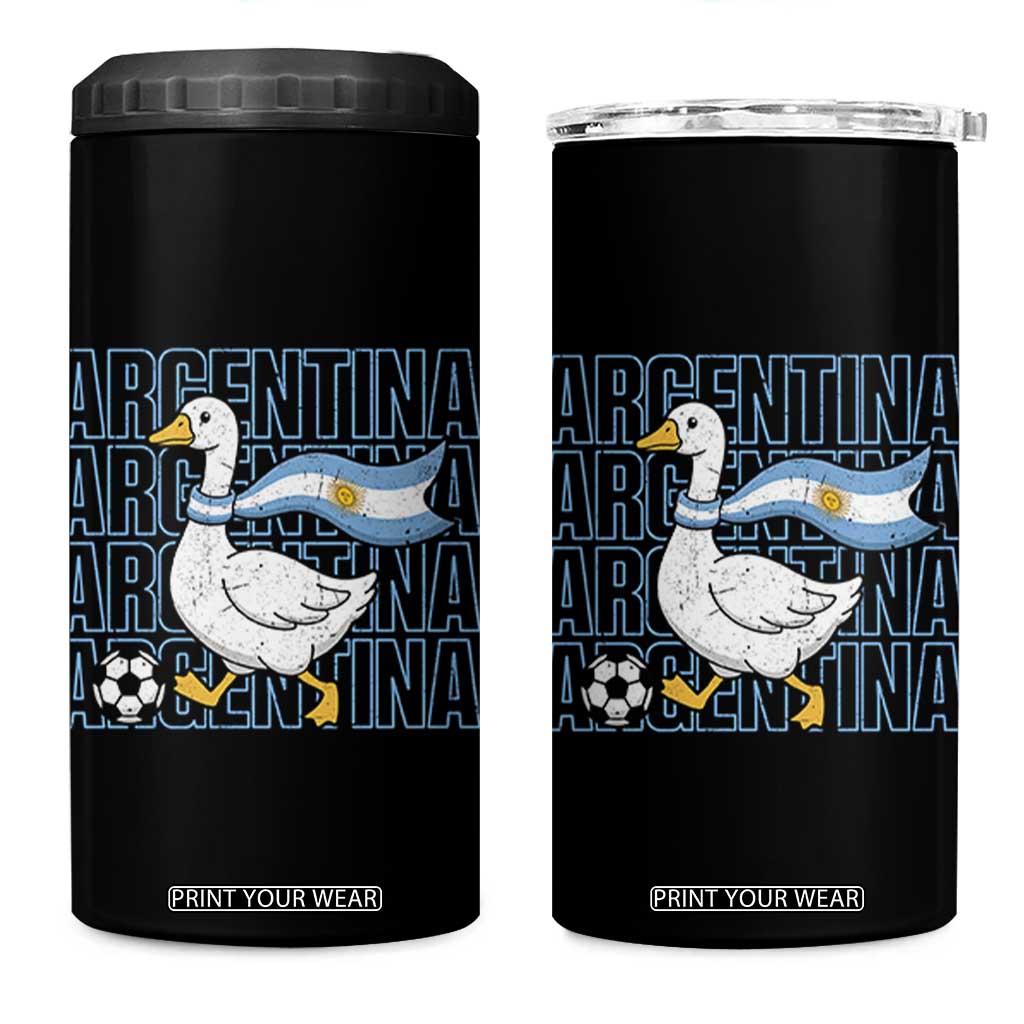Argentina Soccer Football 4 in 1 Can Cooler Tumbler Silly Goose Argentinian Flag Fan Supporter TS14 One Size: 16 oz Black Print Your Wear