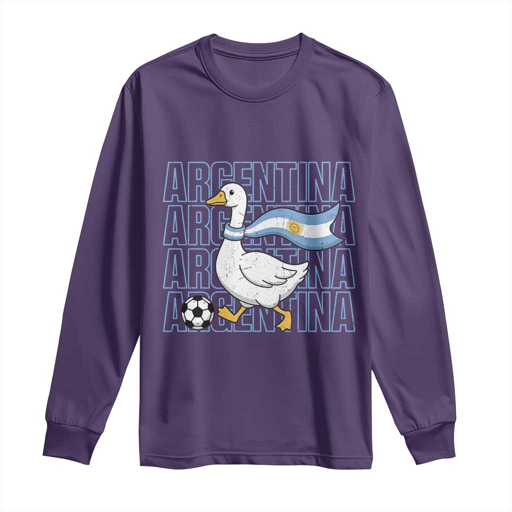 Argentina Soccer Football Long Sleeve Shirt Silly Goose Argentinian Flag Fan Supporter TS14 S Purple Print Your Wear