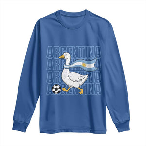 Argentina Soccer Football Long Sleeve Shirt Silly Goose Argentinian Flag Fan Supporter TS14 Royal Blue Print Your Wear