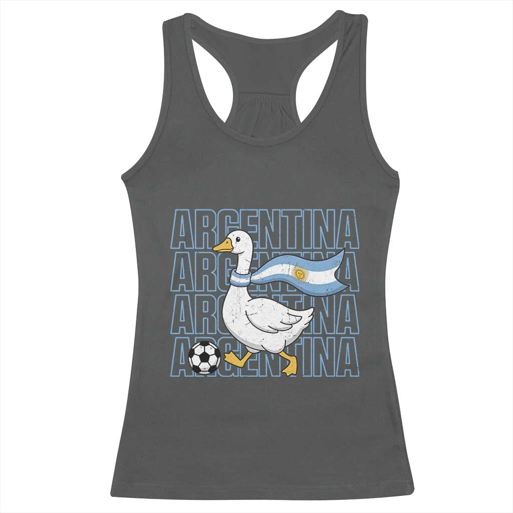 Argentina Soccer Football Racerback Tank Top Silly Goose Argentinian Flag Fan Supporter TS14 Dark Heather Print Your Wear
