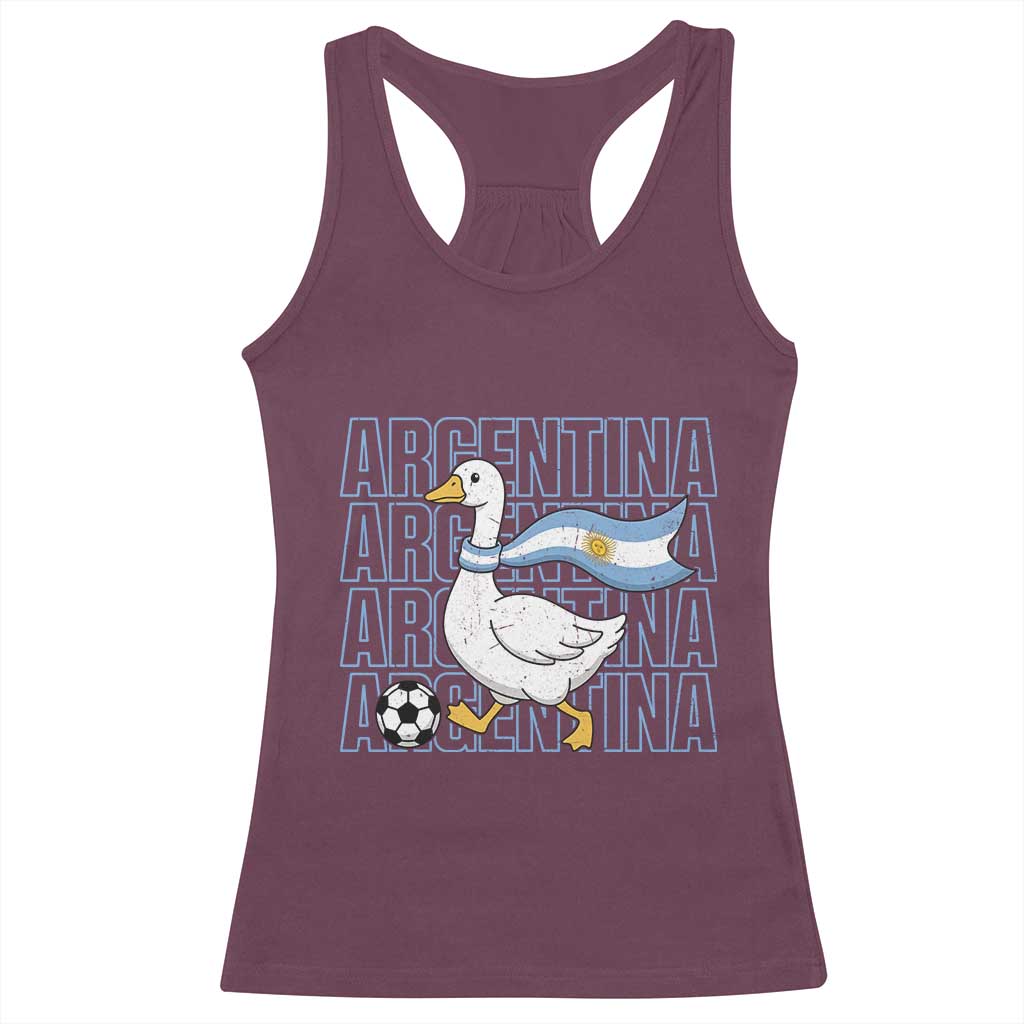 Argentina Soccer Football Racerback Tank Top Silly Goose Argentinian Flag Fan Supporter TS14 Maroon Print Your Wear