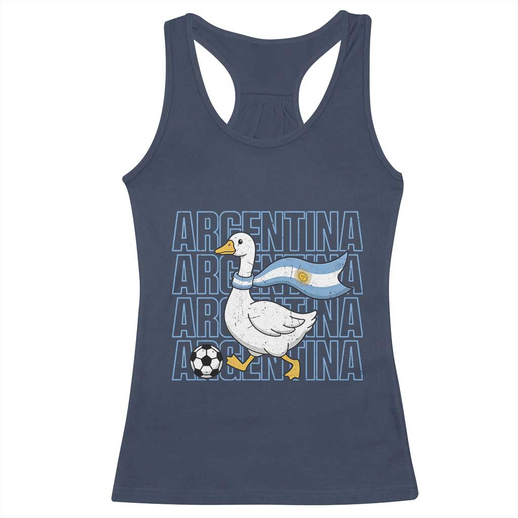 Argentina Soccer Football Racerback Tank Top Silly Goose Argentinian Flag Fan Supporter TS14 Navy Print Your Wear