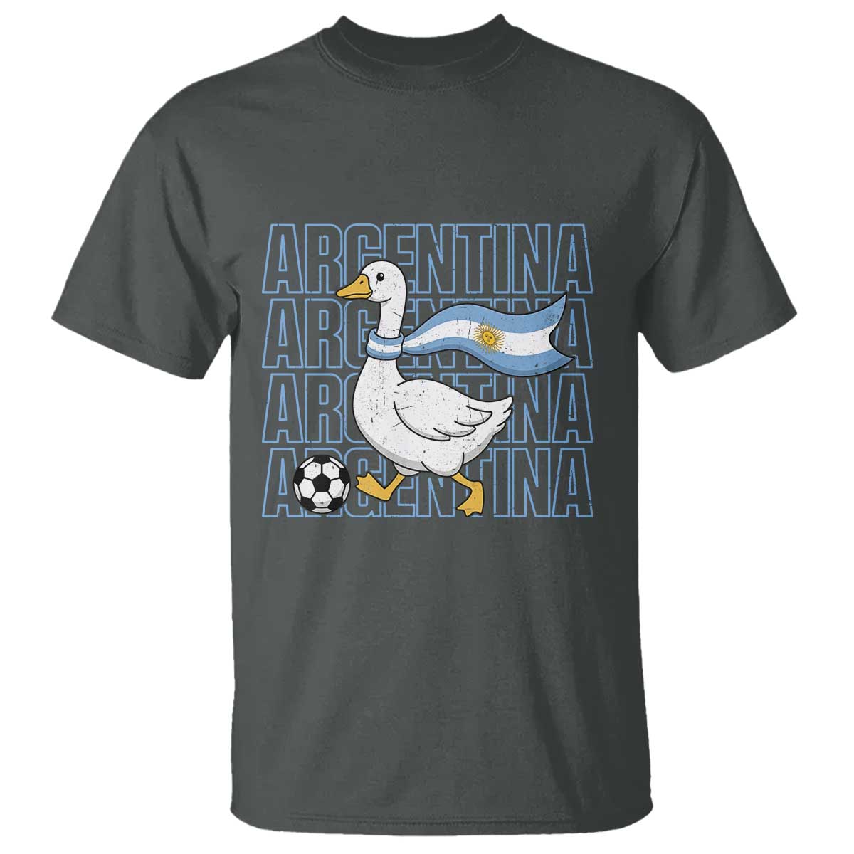 Argentina Soccer Football T Shirt Silly Goose Argentinian Flag Fan Supporter TS14 Dark Heather Print Your Wear