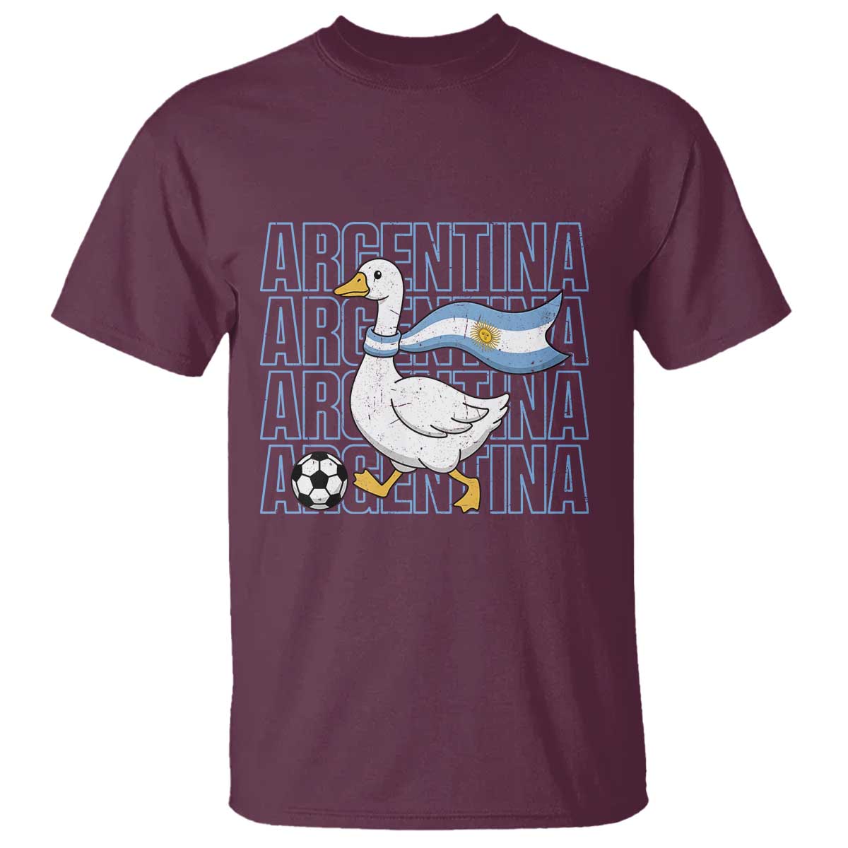 Argentina Soccer Football T Shirt Silly Goose Argentinian Flag Fan Supporter TS14 Maroon Print Your Wear