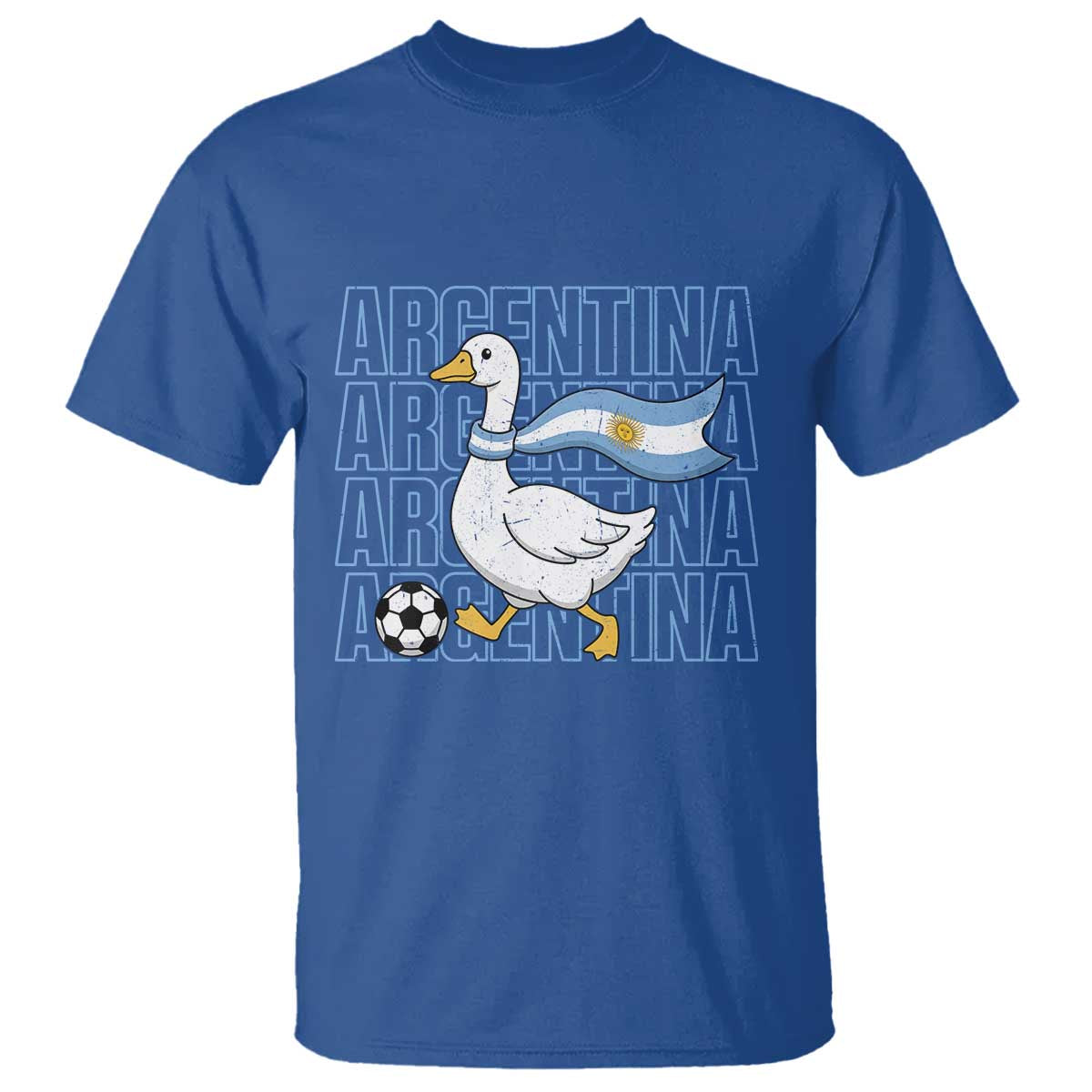 Argentina Soccer Football T Shirt Silly Goose Argentinian Flag Fan Supporter TS14 Royal Blue Print Your Wear