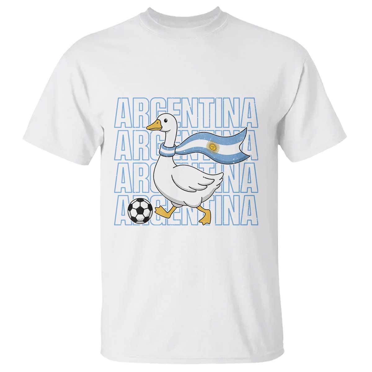 Argentina Soccer Football T Shirt Silly Goose Argentinian Flag Fan Supporter TS14 White Print Your Wear