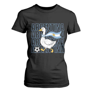 Argentina Soccer Football T Shirt For Women Silly Goose Argentinian Flag Fan Supporter TS14 Black Print Your Wear
