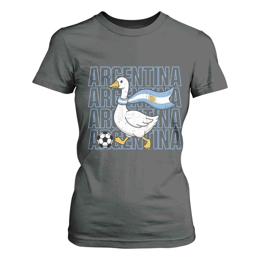 Argentina Soccer Football T Shirt For Women Silly Goose Argentinian Flag Fan Supporter TS14 Dark Heather Print Your Wear