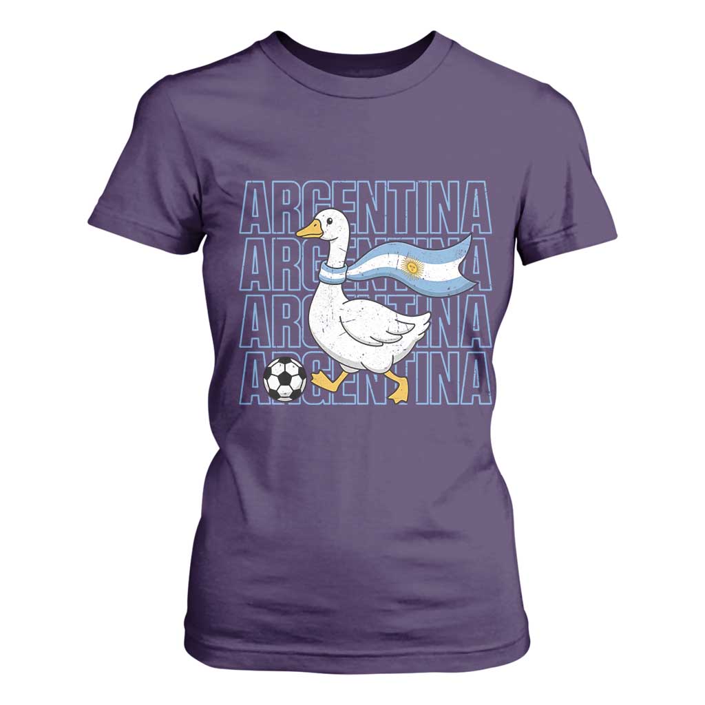 Argentina Soccer Football T Shirt For Women Silly Goose Argentinian Flag Fan Supporter TS14 Purple Print Your Wear