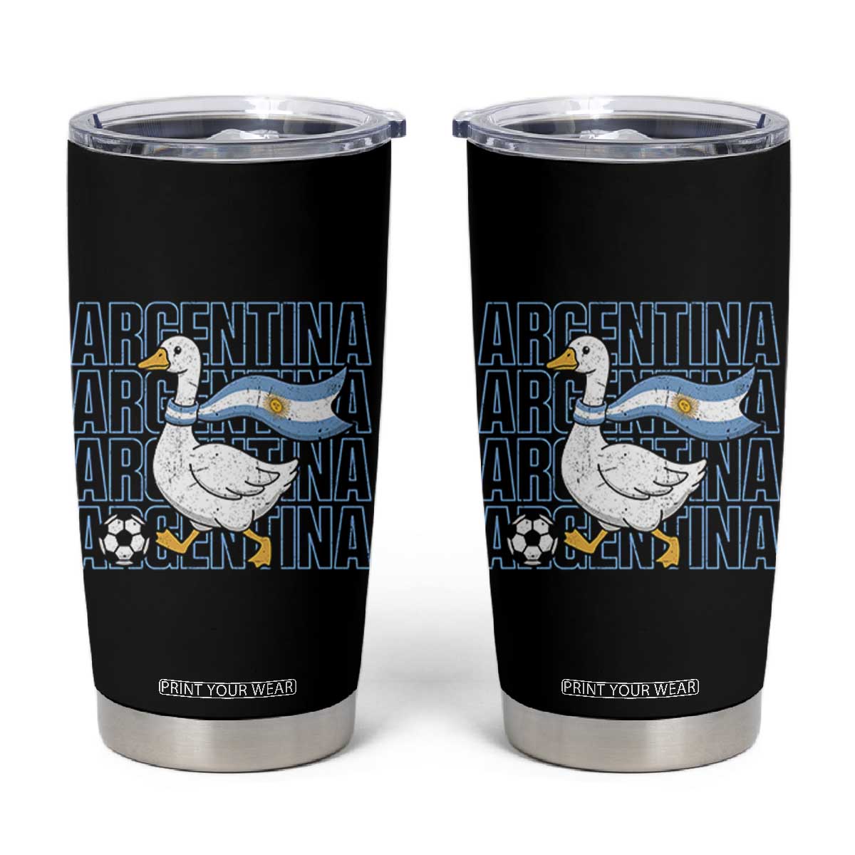 Argentina Soccer Football Tumbler Cup Silly Goose Argentinian Flag Fan Supporter TS14 Black Print Your Wear