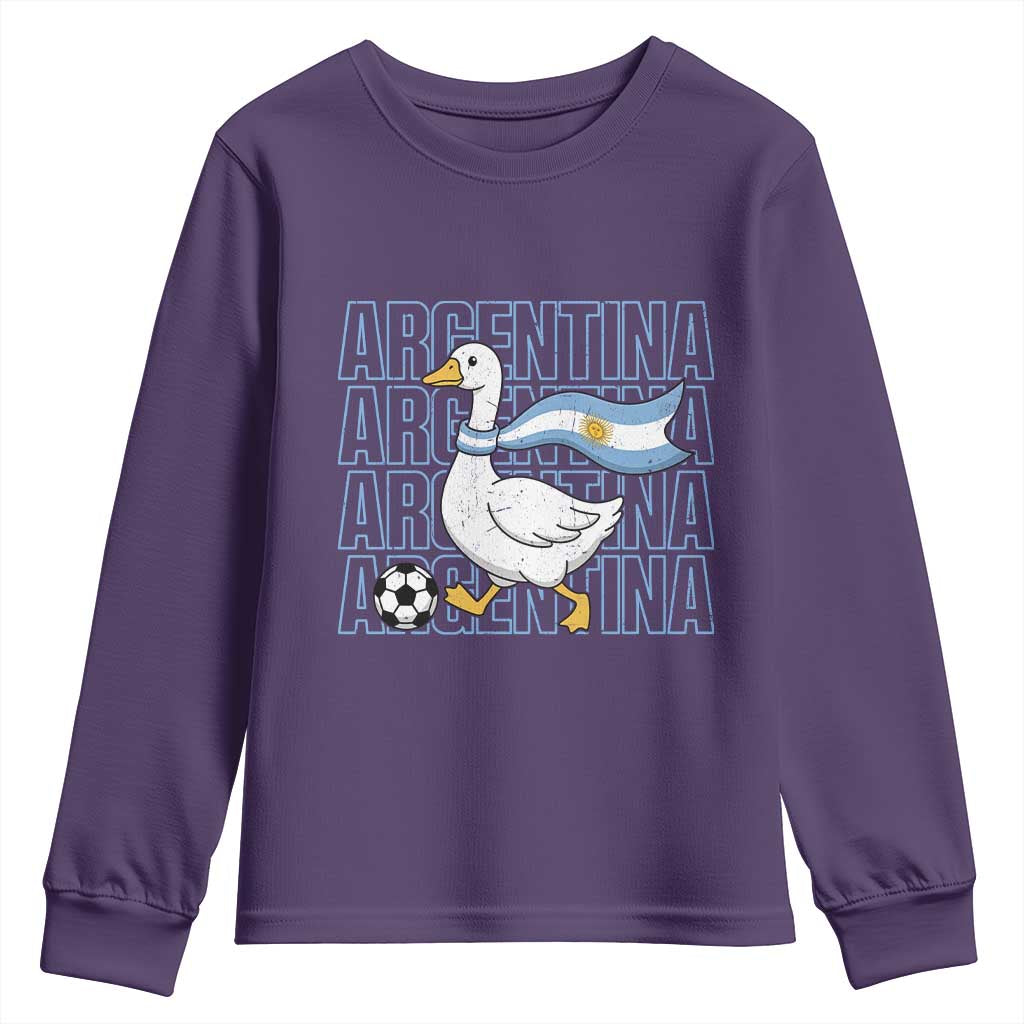 Argentina Soccer Football Youth Sweatshirt Silly Goose Argentinian Flag Fan Supporter TS14 Purple Print Your Wear