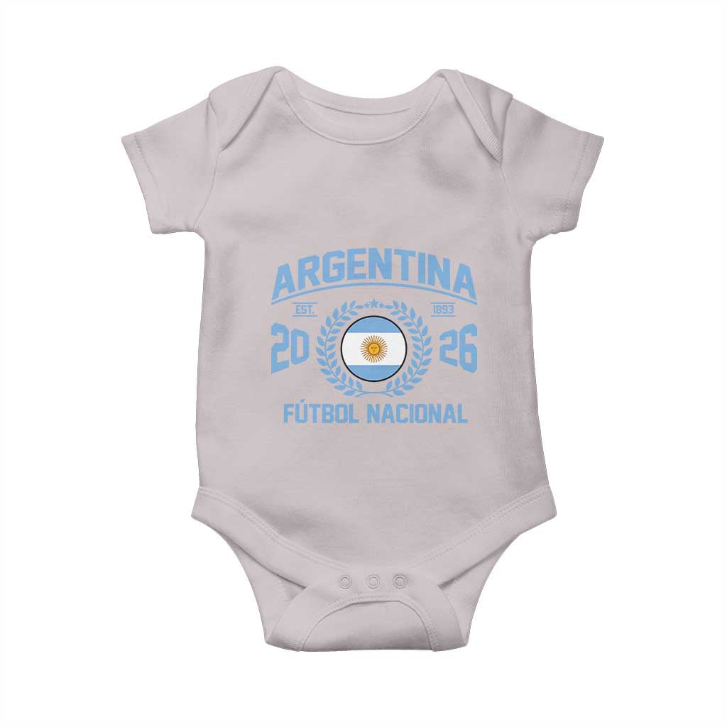 Argentina 2026 Soccer Football Fan Argentinian Flag Baby Onesie TS14 Ice Gray Print Your Wear