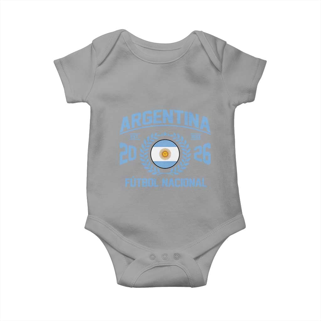 Argentina 2026 Soccer Football Fan Argentinian Flag Baby Onesie TS14 Sport Gray Print Your Wear