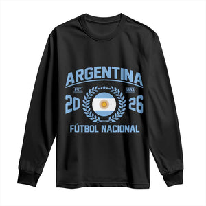 Argentina 2026 Soccer Football Fan Argentinian Flag Long Sleeve Shirt TS14 Black Print Your Wear