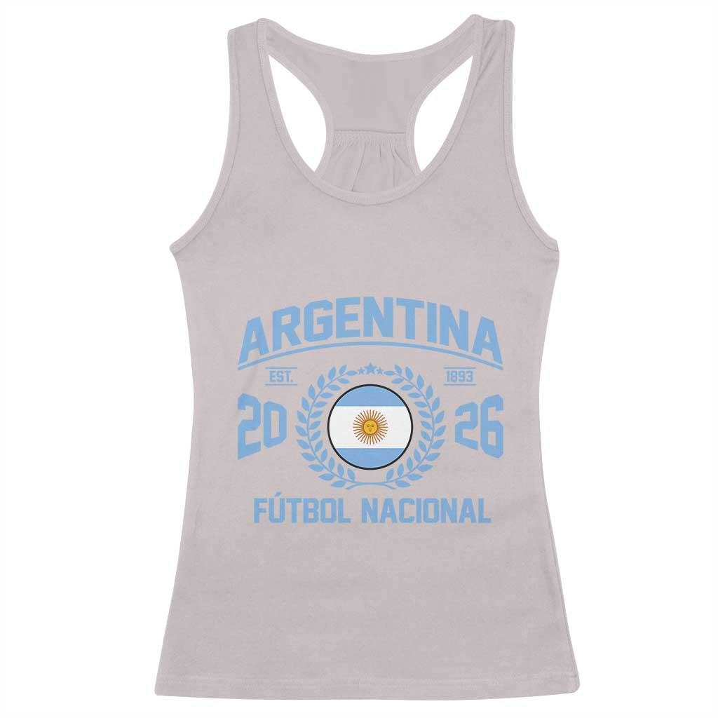 Argentina 2026 Soccer Football Fan Argentinian Flag Racerback Tank Top TS14 Ice Gray Print Your Wear