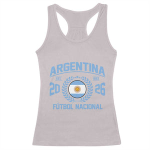 Argentina 2026 Soccer Football Fan Argentinian Flag Racerback Tank Top TS14 Ice Gray Print Your Wear
