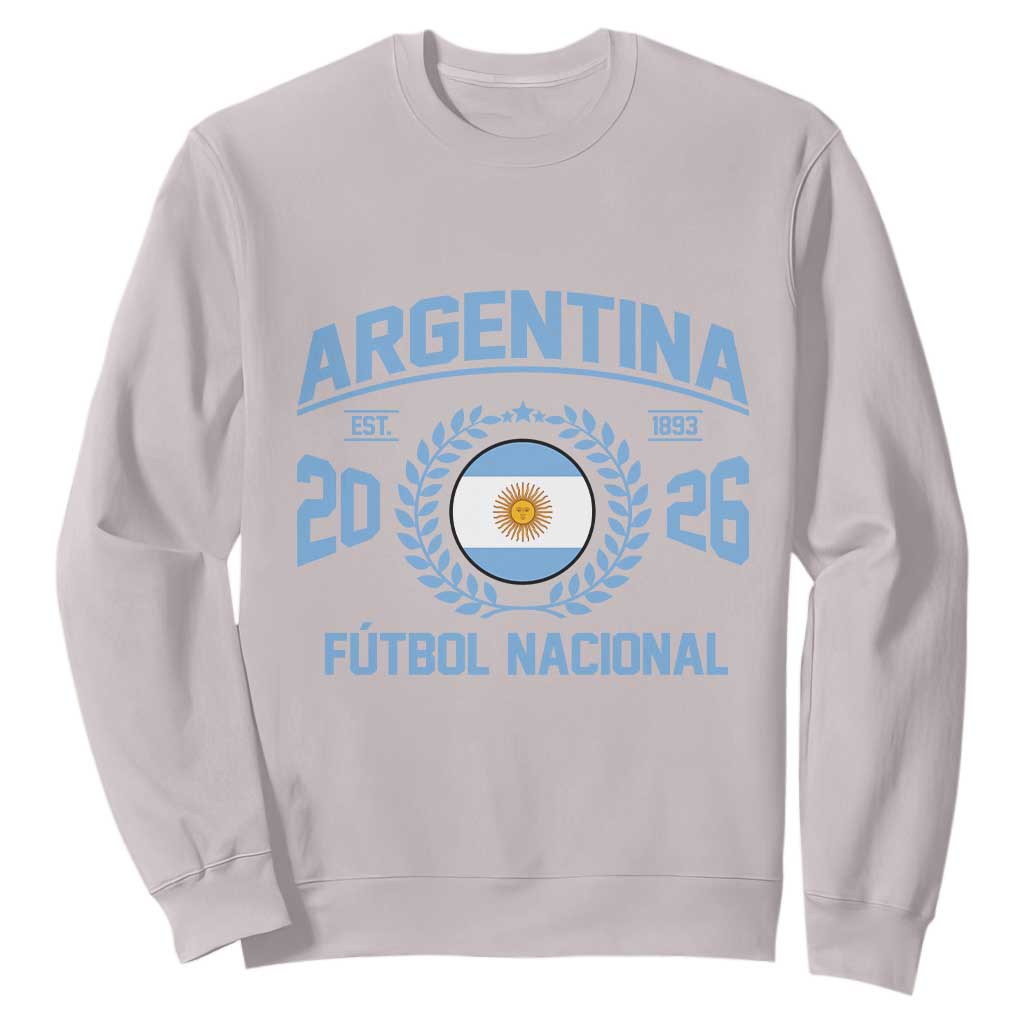 Argentina 2026 Soccer Football Fan Argentinian Flag Sweatshirt TS14 S Ice Gray Print Your Wear
