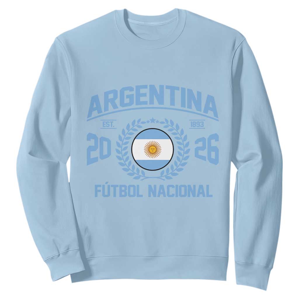 Argentina 2026 Soccer Football Fan Argentinian Flag Sweatshirt TS14 Light Blue Print Your Wear