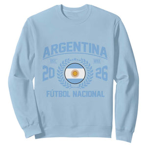 Argentina 2026 Soccer Football Fan Argentinian Flag Sweatshirt TS14 Light Blue Print Your Wear
