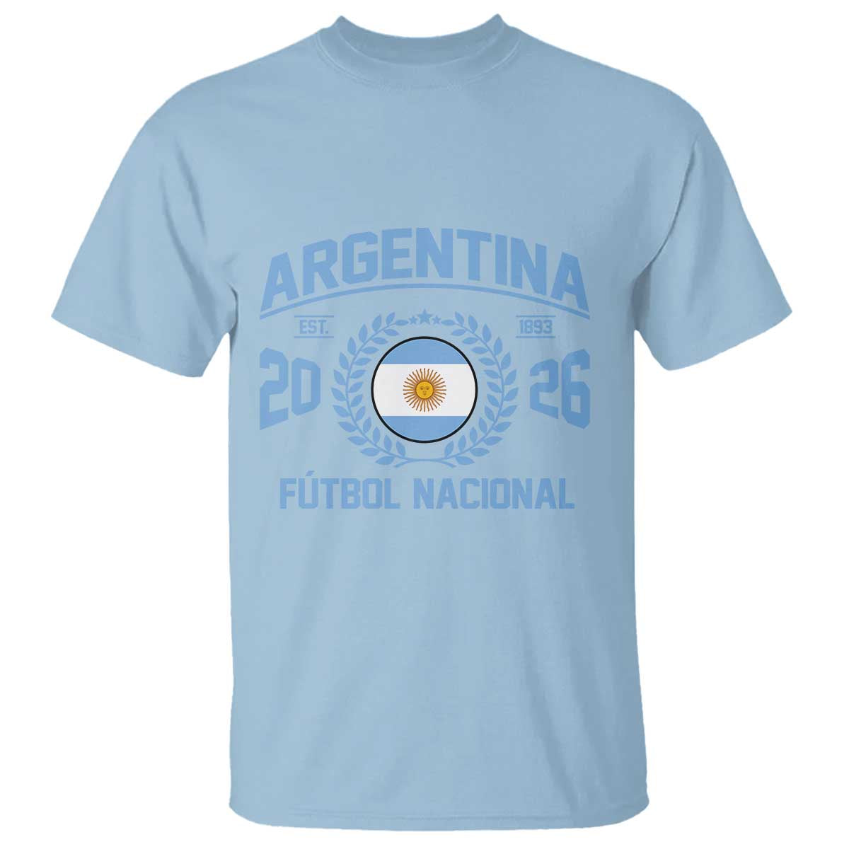 Argentina 2026 Soccer Football Fan Argentinian Flag T Shirt TS14 Light Blue Print Your Wear