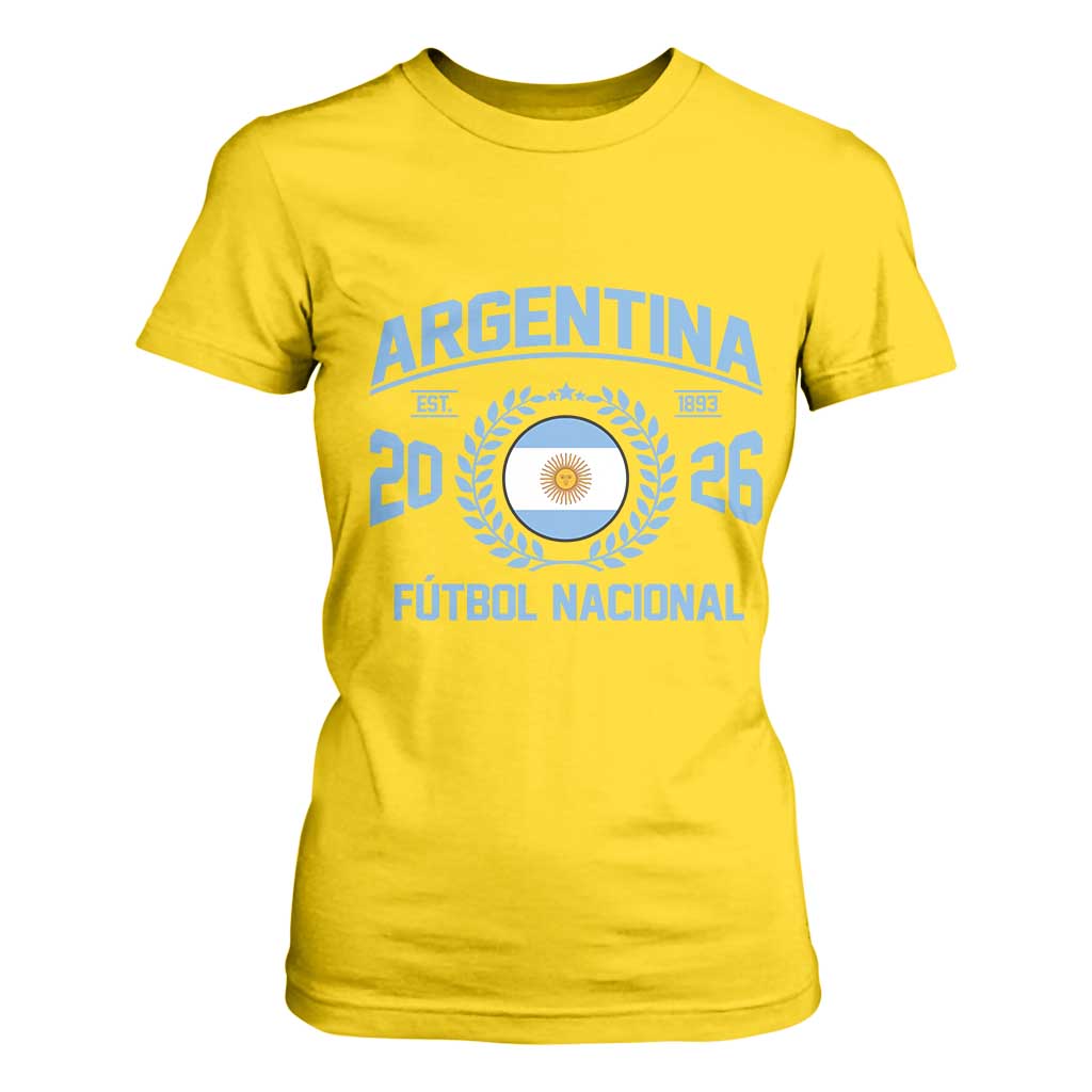 Argentina 2026 Soccer Football Fan Argentinian Flag T Shirt For Women TS14 Daisy Print Your Wear