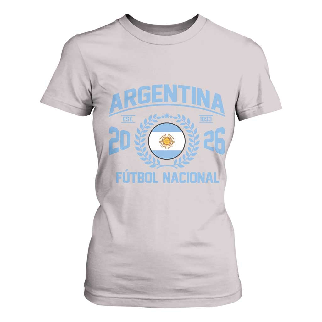 Argentina 2026 Soccer Football Fan Argentinian Flag T Shirt For Women TS14 Ice Gray Print Your Wear