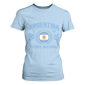 Argentina 2026 Soccer Football Fan Argentinian Flag T Shirt For Women TS14 Light Blue Print Your Wear