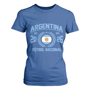 Argentina 2026 Soccer Football Fan Argentinian Flag T Shirt For Women TS14 Royal Blue Print Your Wear