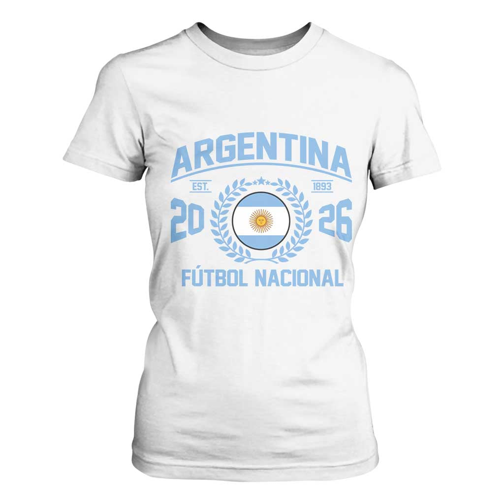 Argentina 2026 Soccer Football Fan Argentinian Flag T Shirt For Women TS14 White Print Your Wear