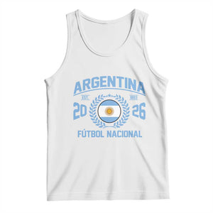 Argentina 2026 Soccer Football Fan Argentinian Flag Tank Top TS14 White Print Your Wear