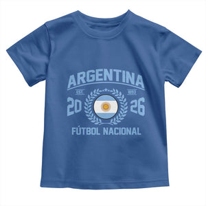Argentina 2026 Soccer Football Fan Argentinian Flag Toddler T Shirt TS14 Royal Blue Print Your Wear
