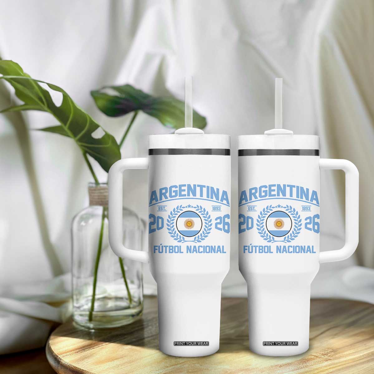 Argentina 2026 Soccer Football Fan Argentinian Flag Tumbler With Handle TS14 Print Your Wear