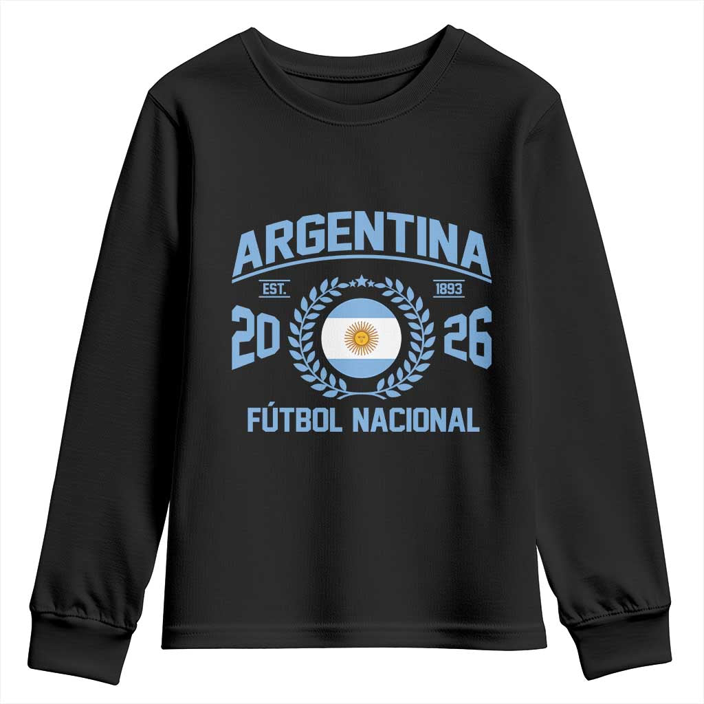 Argentina 2026 Soccer Football Fan Argentinian Flag Youth Sweatshirt TS14 Black Print Your Wear