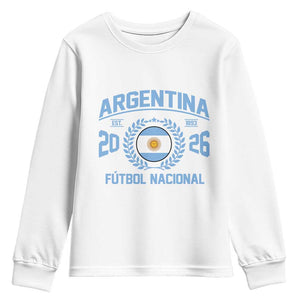 Argentina 2026 Soccer Football Fan Argentinian Flag Youth Sweatshirt TS14 White Print Your Wear