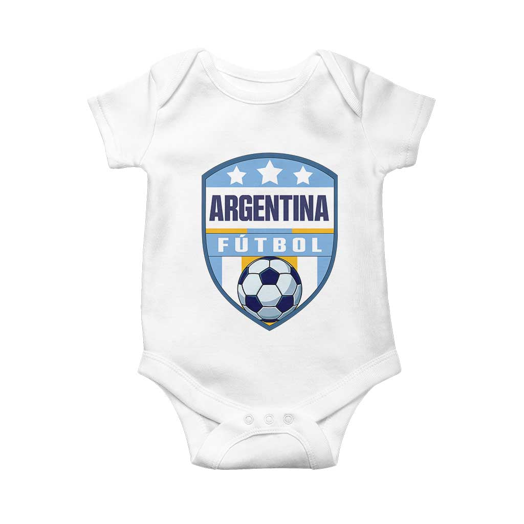 Argentina Soccer Football Baby Onesie Argentinian Football Game Day Supporter TS14 White Print Your Wear