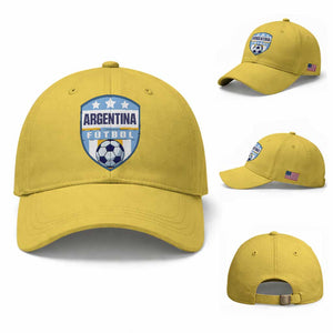 Argentina Soccer Football Baseball Cap Argentinian Football Game Day Supporter TS14 Baseball Cap Universal Fit Yellow Print Your Wear