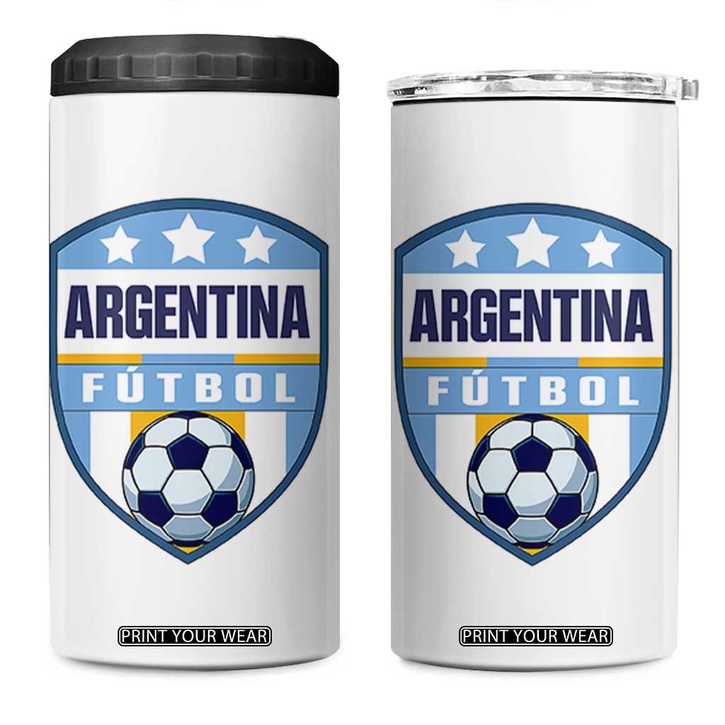 Argentina Soccer Football 4 in 1 Can Cooler Tumbler Argentinian Football Game Day Supporter TS14 One Size: 16 oz White Print Your Wear