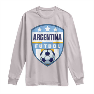 Argentina Soccer Football Long Sleeve Shirt Argentinian Football Game Day Supporter TS14 S Ice Gray Print Your Wear