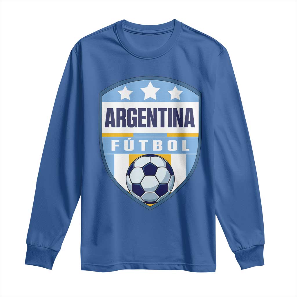 Argentina Soccer Football Long Sleeve Shirt Argentinian Football Game Day Supporter TS14 Royal Blue Print Your Wear