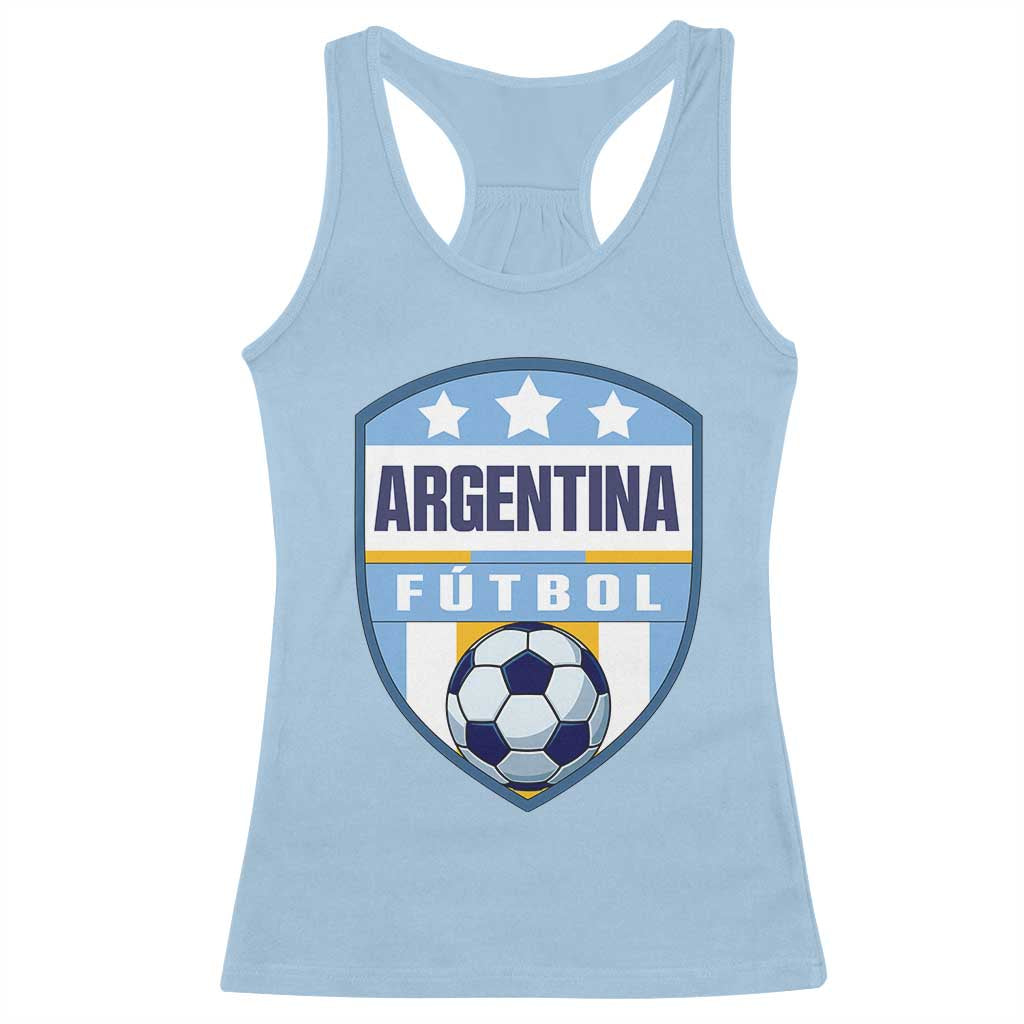 Argentina Soccer Football Racerback Tank Top Argentinian Football Game Day Supporter TS14 Light Blue Print Your Wear