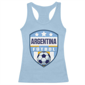 Argentina Soccer Football Racerback Tank Top Argentinian Football Game Day Supporter TS14 Light Blue Print Your Wear