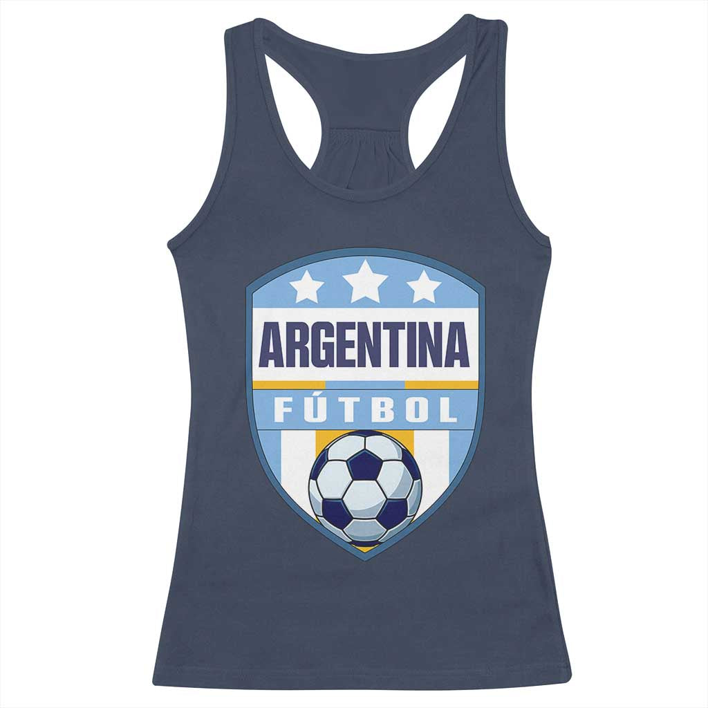 Argentina Soccer Football Racerback Tank Top Argentinian Football Game Day Supporter TS14 Navy Print Your Wear