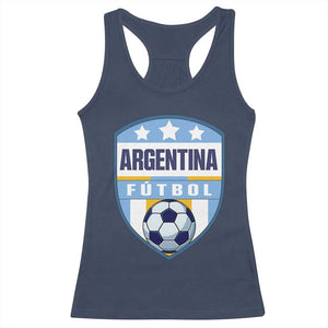Argentina Soccer Football Racerback Tank Top Argentinian Football Game Day Supporter TS14 Navy Print Your Wear