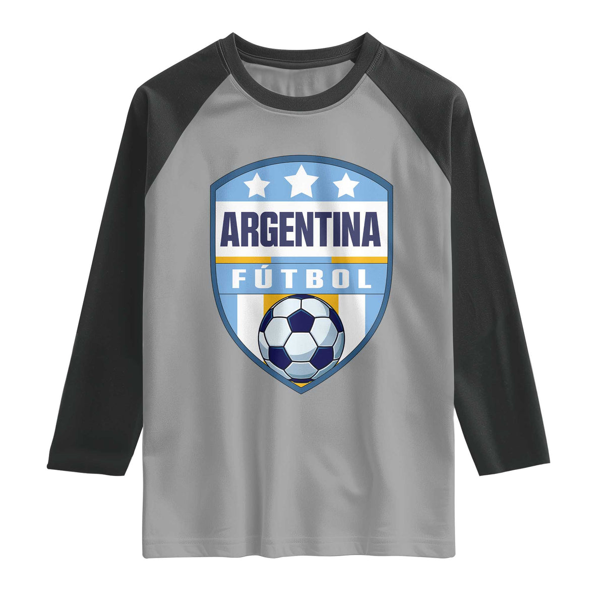 Argentina Soccer Football Raglan Shirt Argentinian Football Game Day Supporter TS14 Sport Gray Black Print Your Wear
