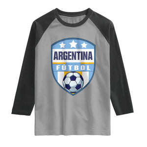 Argentina Soccer Football Raglan Shirt Argentinian Football Game Day Supporter TS14 Sport Gray Black Print Your Wear