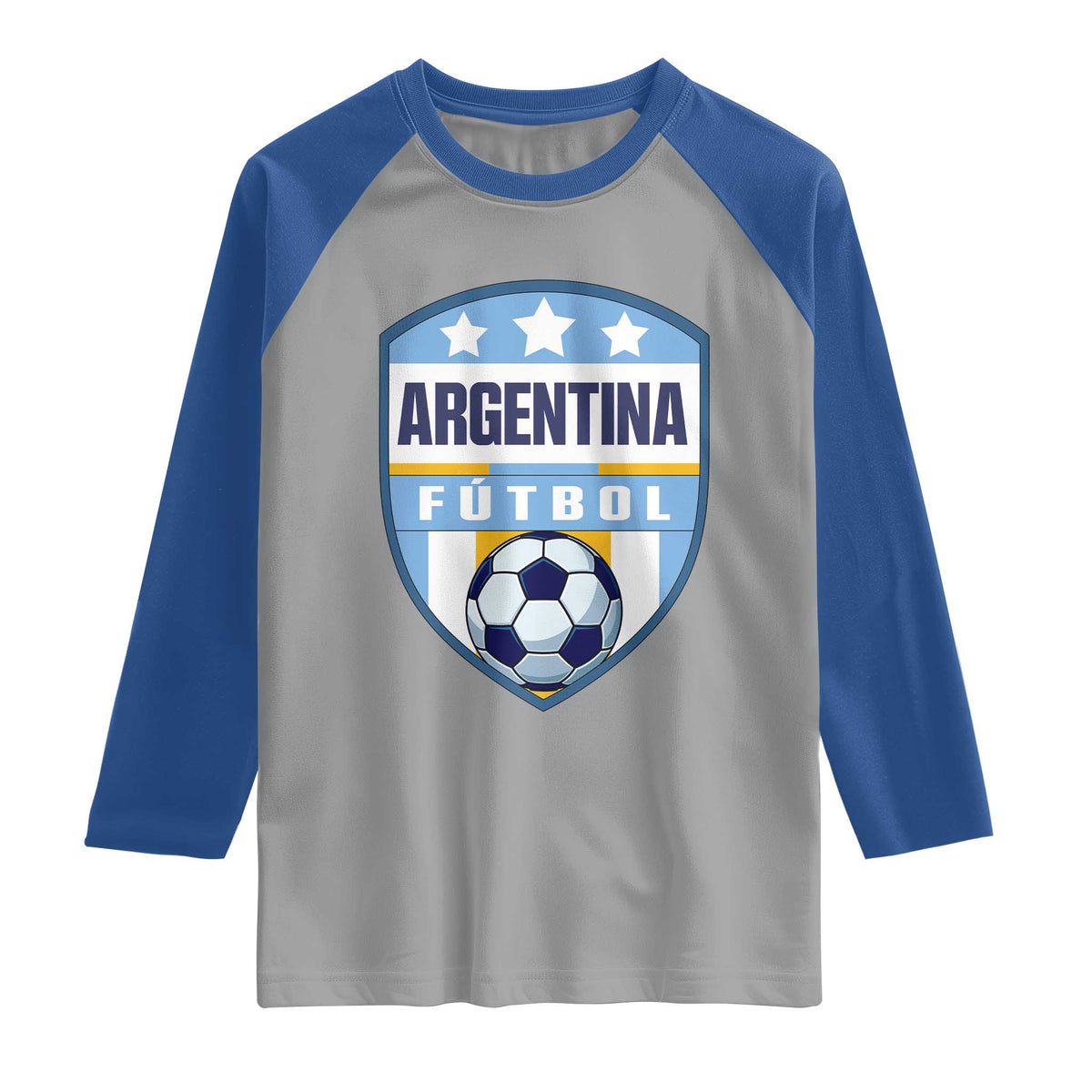 Argentina Soccer Football Raglan Shirt Argentinian Football Game Day Supporter TS14 Sport Gray Royal Print Your Wear
