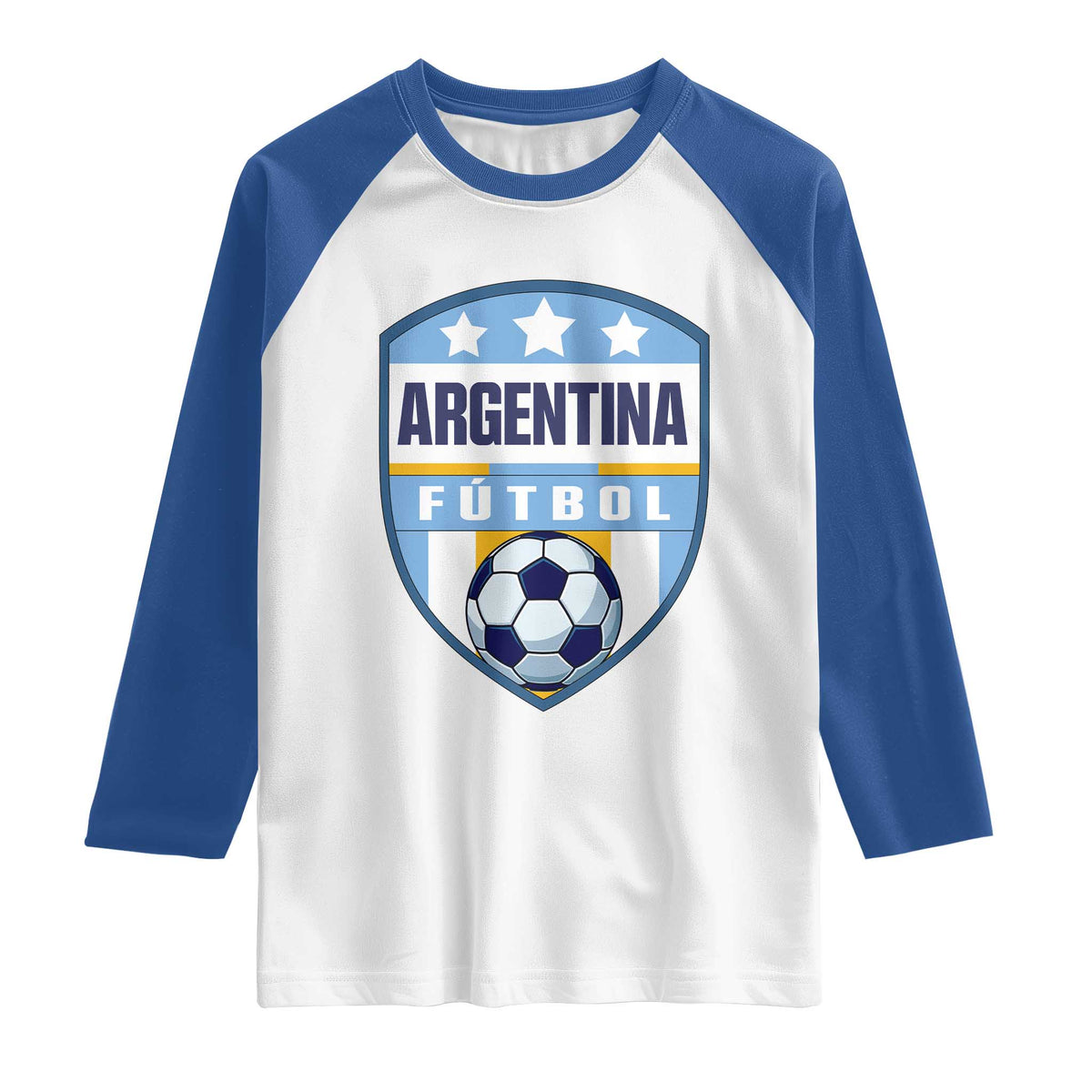 Argentina Soccer Football Raglan Shirt Argentinian Football Game Day Supporter TS14 White Royal Print Your Wear